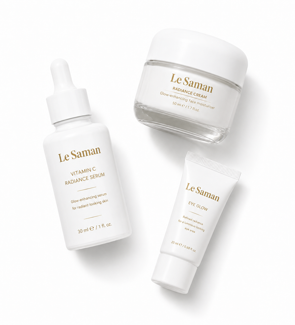 Le Saman Ritual Collection skincare set with Vitamin C Face Serum, Radiance Cream and Eye Glow Cream